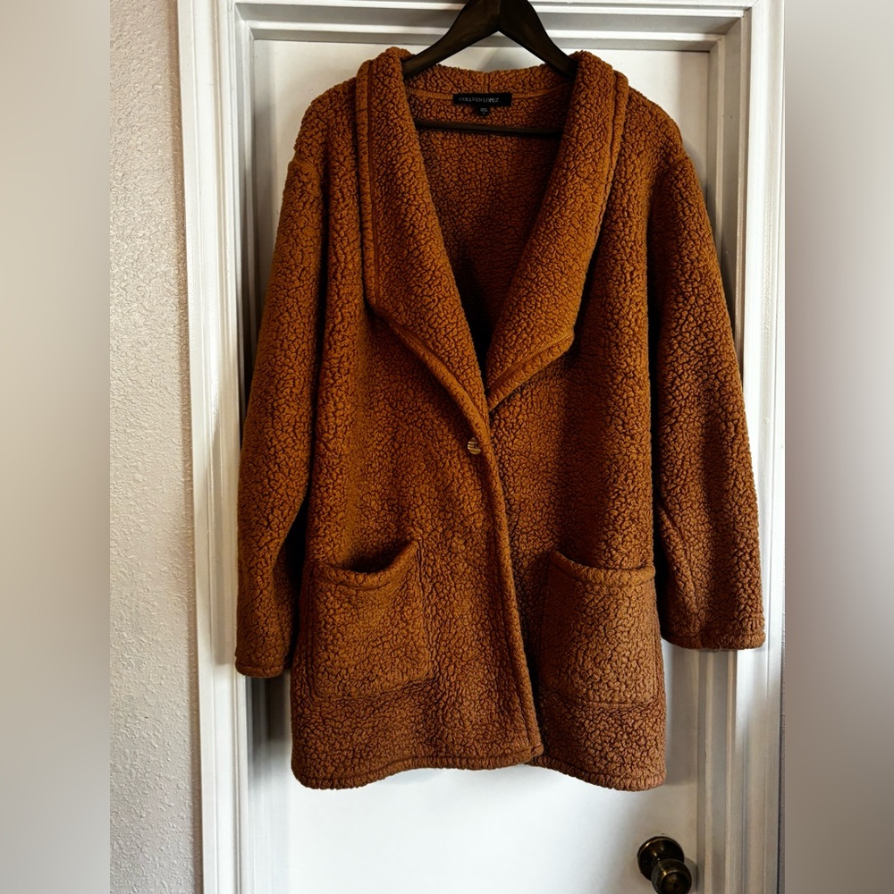 Colleen Lopez Warm Brown Teddy Jacket